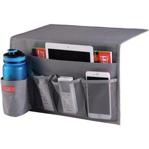 5 Pockets Bedside Caddy, Bedside Storage Organizer for Water Bottles, Magazines